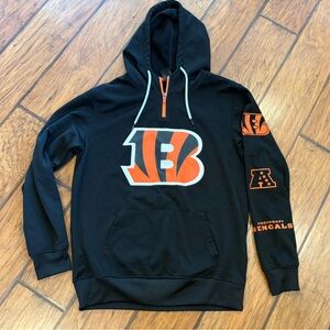 Cincinnati Bengals hoodie men’s Medium black NFL Team Apparel Logo Sleeve nice